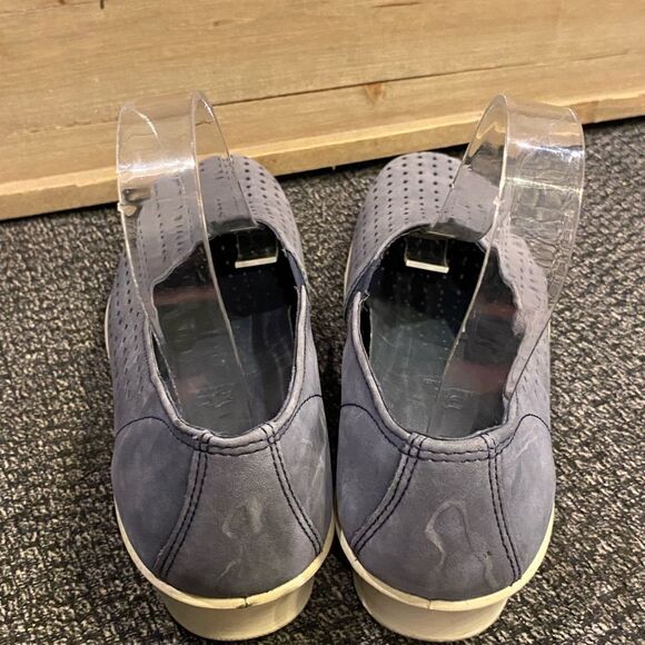 Ecco Felicia Navy Blue Nubuck Perforated Slip On Loafer Shoe, - Picture 3 of 6